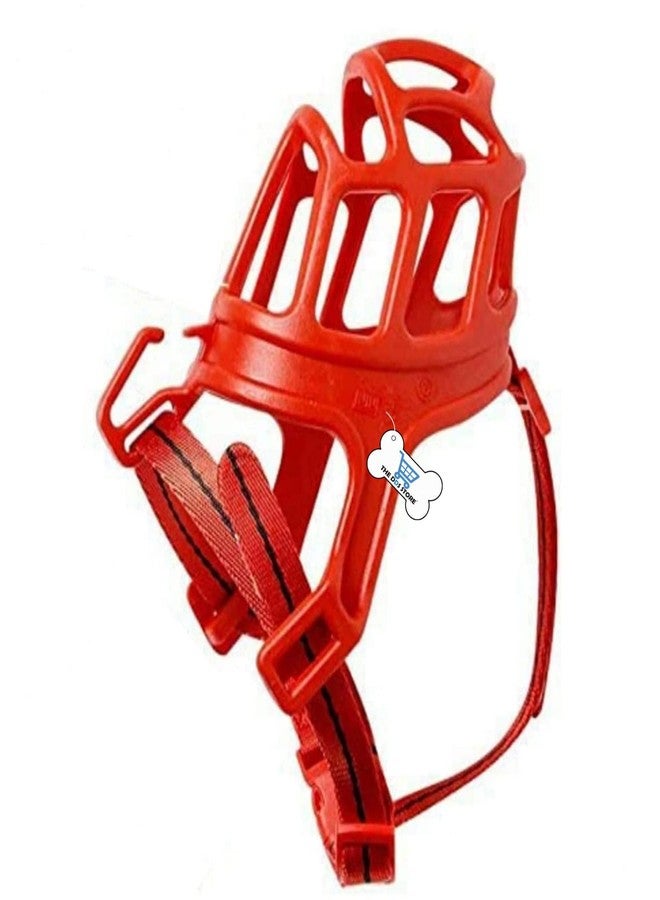 The DDS Store® Adjustable Anti-Biting Dog Soft Silica Gel Muzzle, Breathable Safety Pet Puppy Muzzles Mask for Biting,Barking,Chewing-Large, Red - Image 4